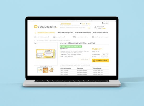 Bureaudeposte.net : site web page produit Recommandé manuel