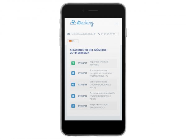 eTracking : historique de suivi accessible sur mobile et multilingue